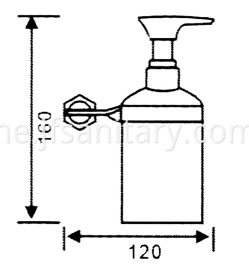 Size Of Tempered Glass Liquid Soap Holder For Bathroom